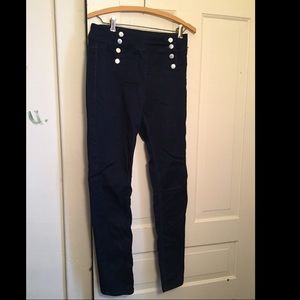 Dark blue high waisted jeggings